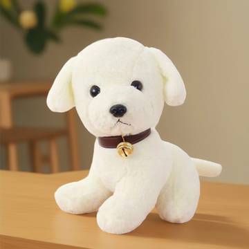 Babique Sitting Dog Plush Soft Toy (White)
